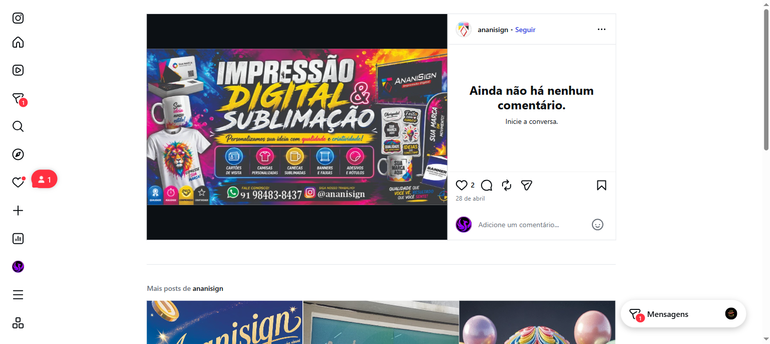 Cartão de visita e material gráfico profissional em Ananindeua